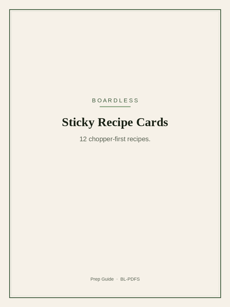 Boardless sticky recipe cards