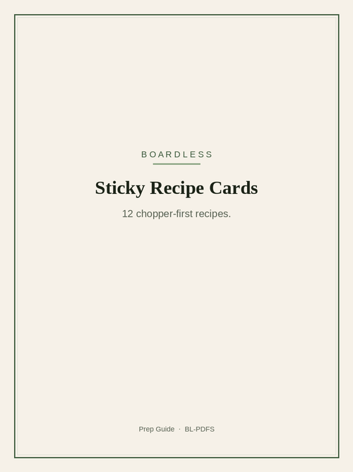Boardless sticky recipe cards