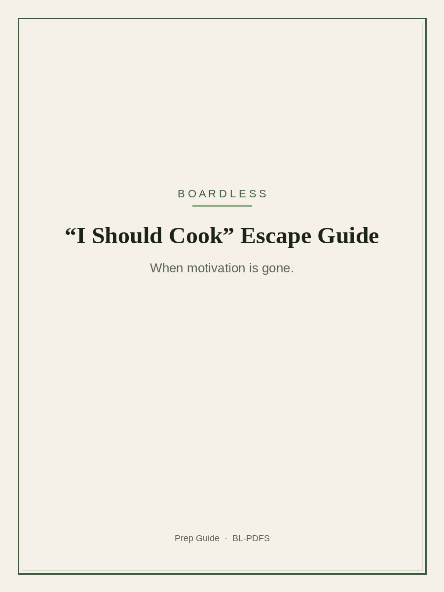 Boardless I Should Cook escape guide