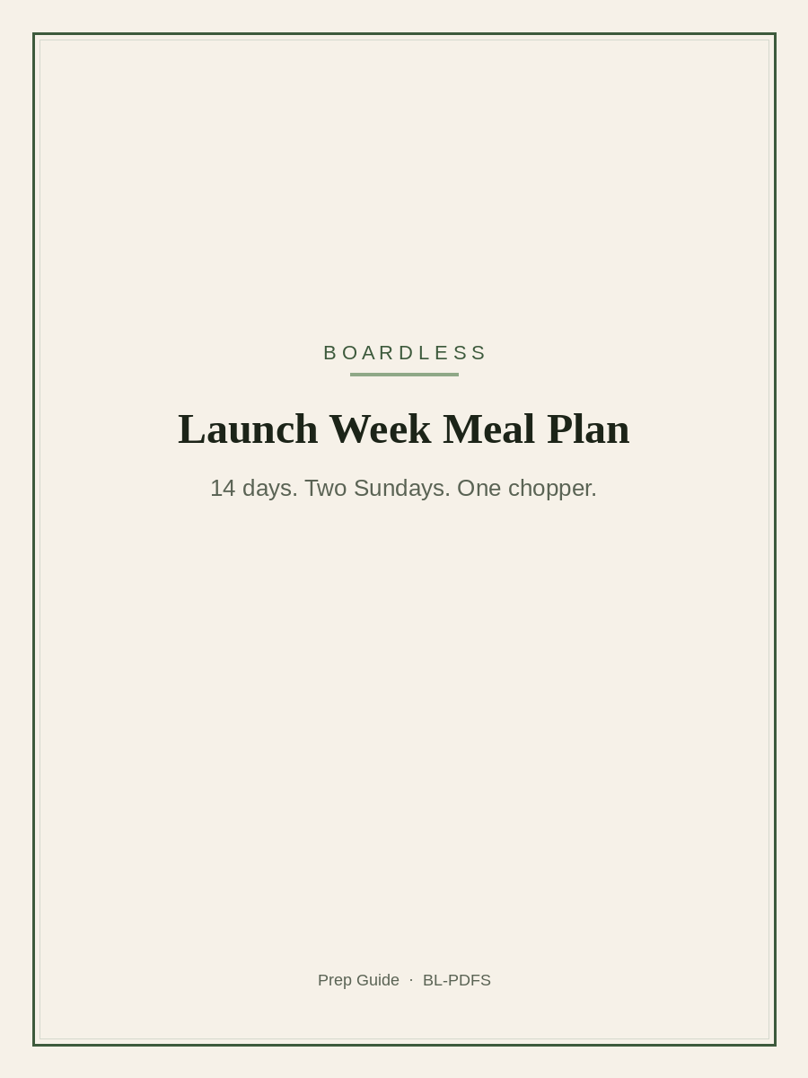 Boardless launch week meal plan
