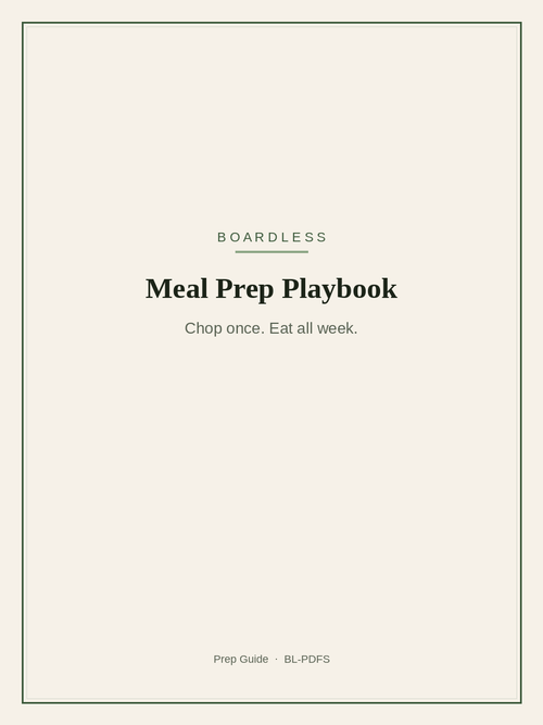 Boardless Meal Prep Playbook cover